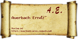 Auerbach Ernő névjegykártya
